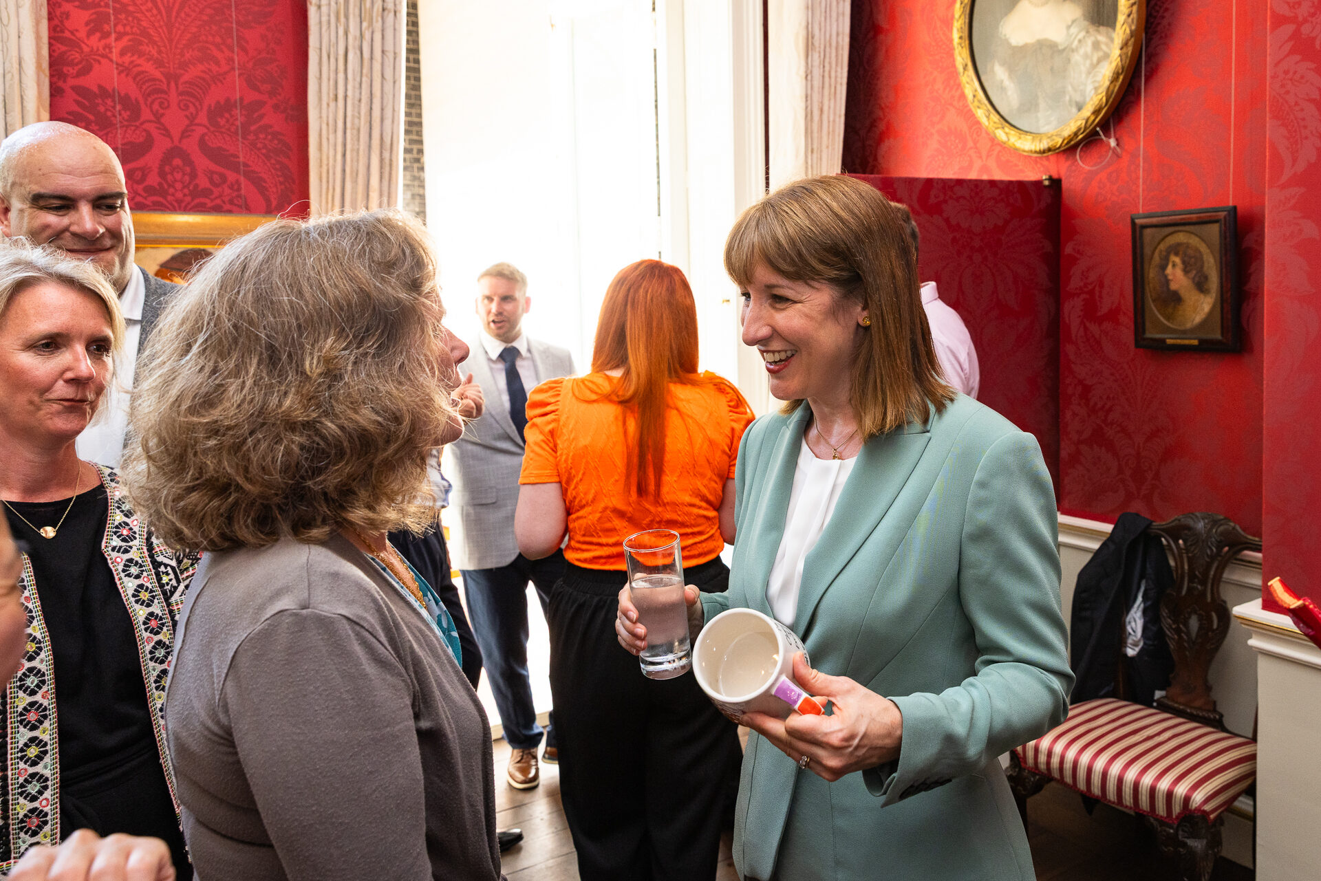 Michelle Ovens CBE in conversation with Chancellor Rachel Reeves at a reception